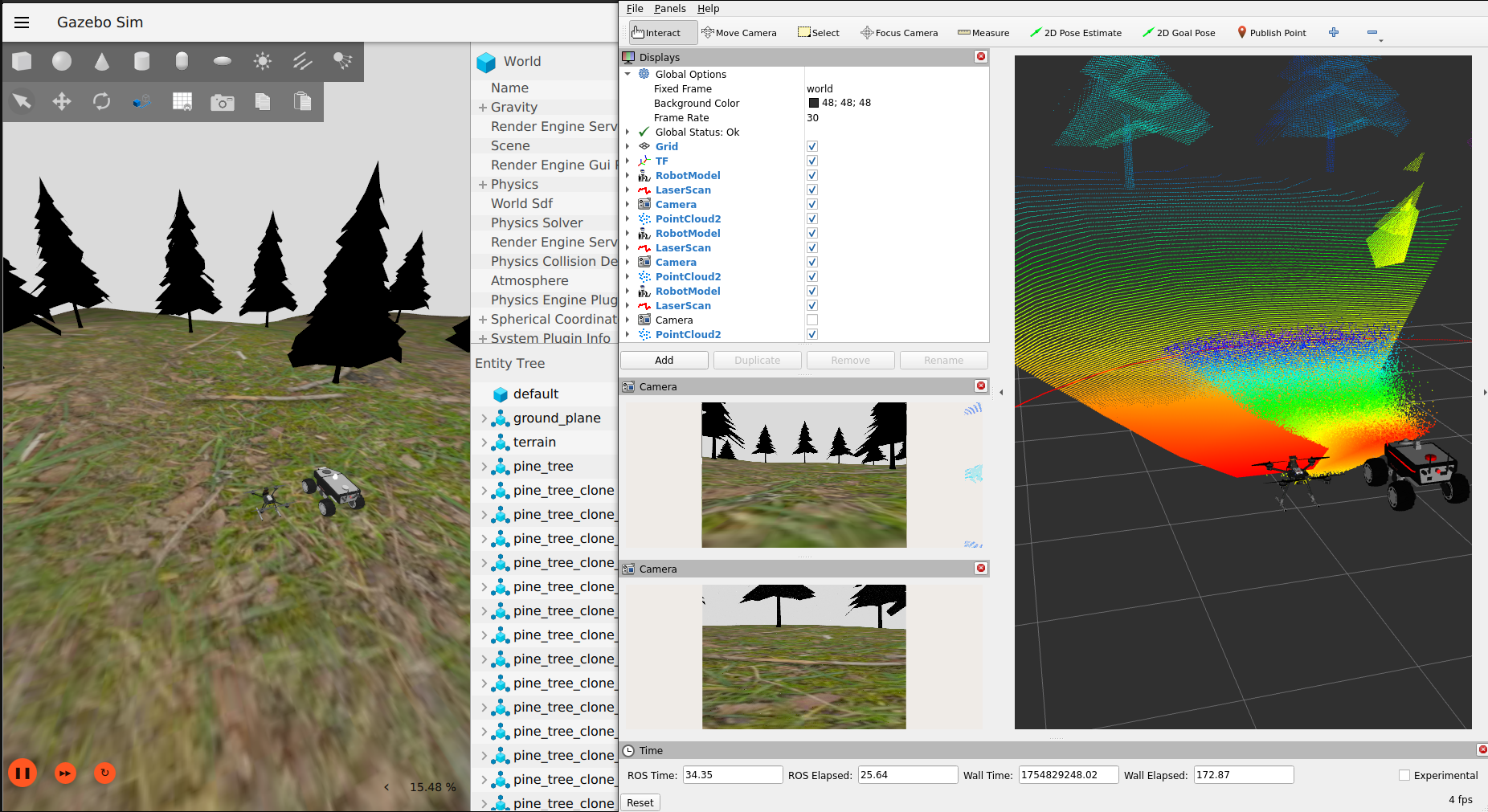 Screenshot of the simulator in action